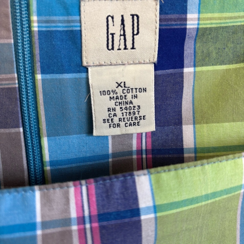 Vintage GAP 90’s cotton XL Colorful Plaid Sleeveless Top - Picture 2 of 4
